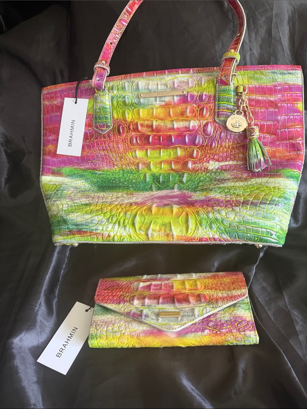 Brahmin Medium Asher Tote with Matching Veronica Wallet in Delight Melbourne